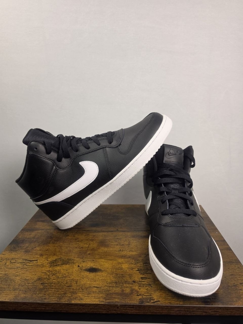 Nike Black and White Mid-Top Sneakers